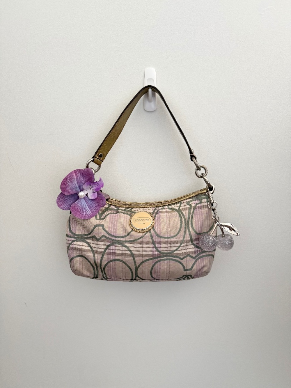 Vintage Coach Demi Stripe Shoulder Bag